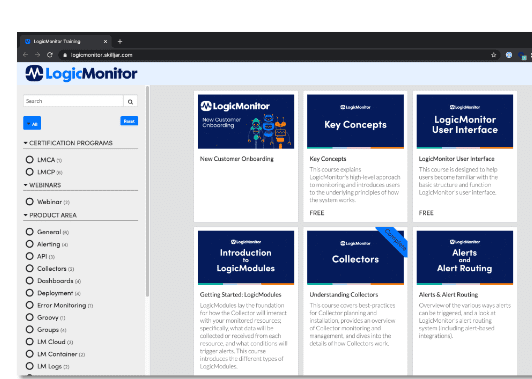 LogicMonitor's first learning academy powered by Skilljar 